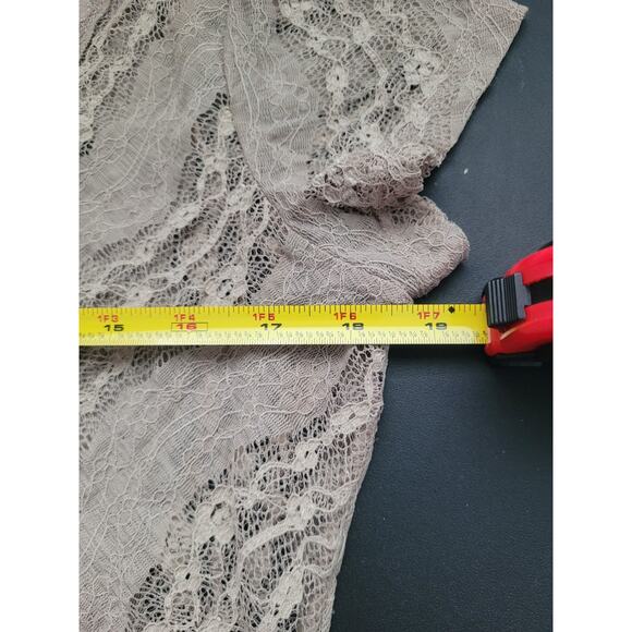 Vintage Y2K Vanity Lace Short Sleeve Top Size L Brown Forest Fairy Grunge Boho - Picture 6 of 8